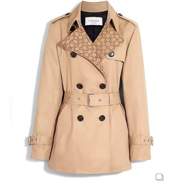 Coach Jackets & Blazers - ✨BRAND NEW✨COACH SZ XL SIGNATURE LAPEL SHORT TRENCH🧥NWT🏷️‼️SOLD OUT ONLINE‼️🥰